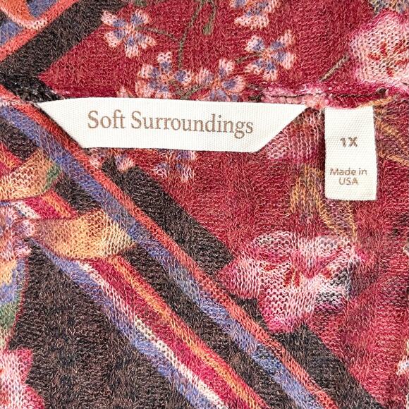 Soft Surroundings Floral Rib Knit Scoop Neck Top - Picture 8 of 9